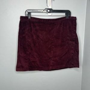 Burgundy velvet wrap skirt